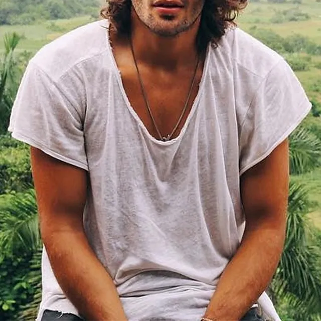 Men's T shirt Tee Plain Crew Neck Street Holiday Short Sleeve Clothing Apparel 100% Cotton Fashion Casual Comfortable